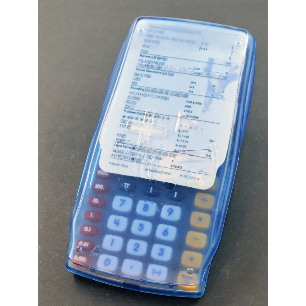 Texas Instruments TI-15 Scientific Calculator Transparent Blue Fractions Math - Picture 7 of 10